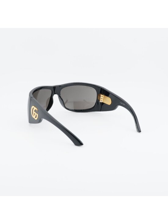 Gucci GG2170S 001 Sunglasses Black Rectangle Frame, Grey Lenses main image 9
